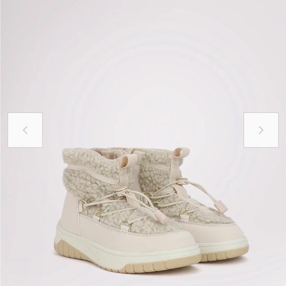 Pajar Shoes - Pajar Cream Beige Sherpa Lace-Up Winter Boots